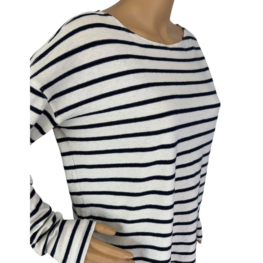 J. Crew Deck Striped Boatneck Shirt Navy White E1143 Size S - Picture 9 of 12